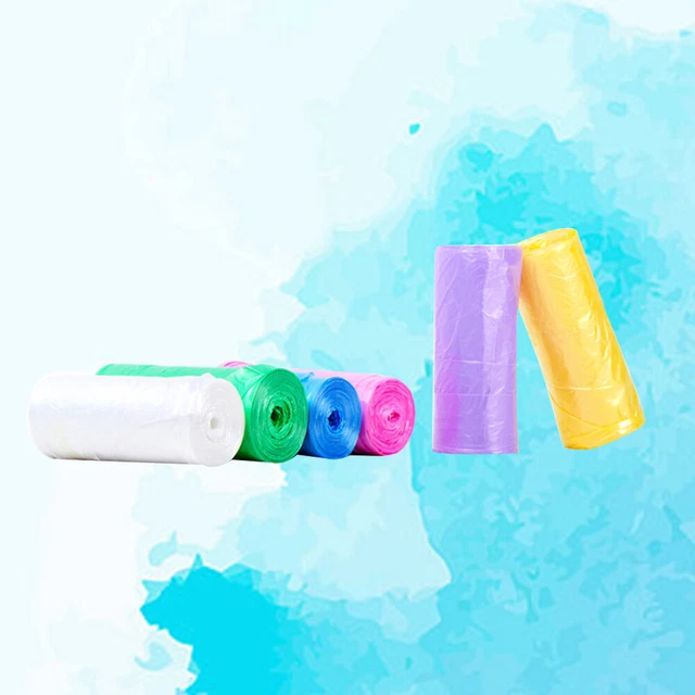 6 rotoli di cravatta piccoli sacchetti della spazzatura sacchetti di plastica colorati per ufficio domestico