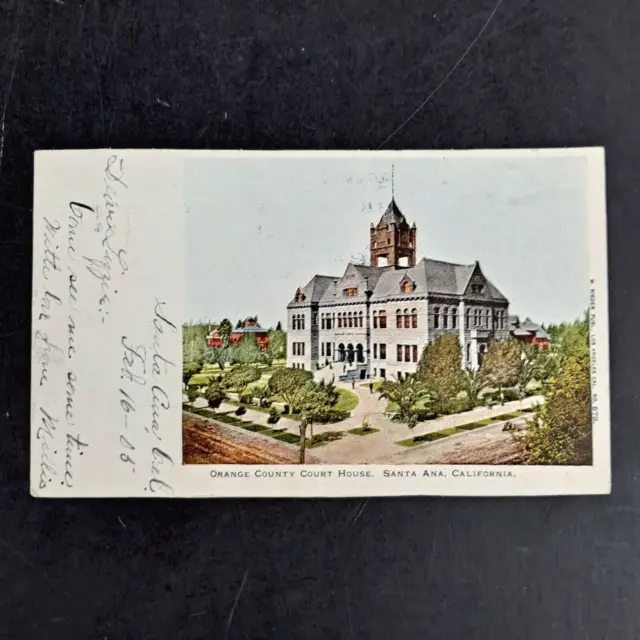 1905 M. Reider Udb Post Card Orange County Court House Santa Ana, Ca California