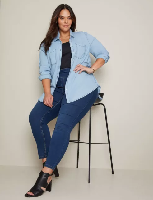 AUTOGRAPH - Plus Size - Womens Jeans - Blue Jeggings - Denim - Cotton Leggings