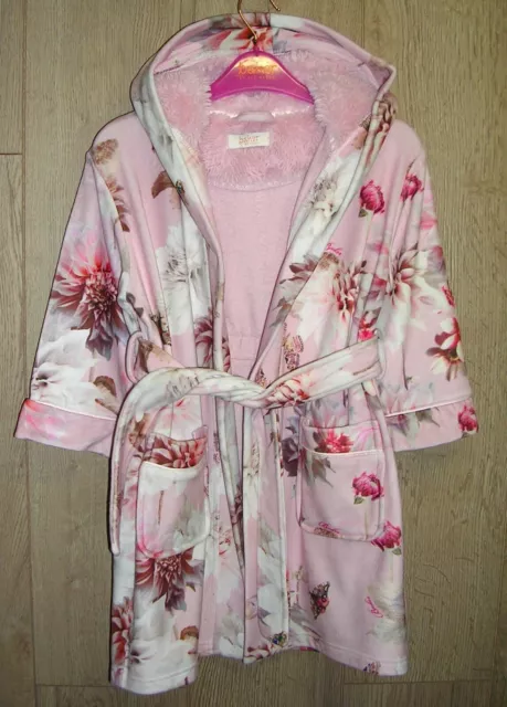 Ted Baker Girls Soft Pink Fleece Dressing Gown Bathrobe Pyjamas Age 3-4 104cm