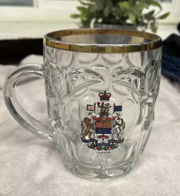 Rare Ravenhead Dimpled Glass Beer Mug - Made In England