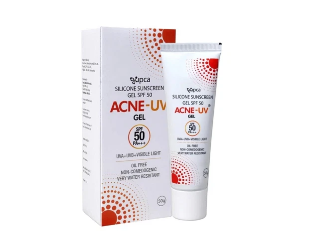 IPCA Acne-UV Oil Free Gel SPF 50 PA UVA/UVB, Water Resistant Sunscreen (50gm)