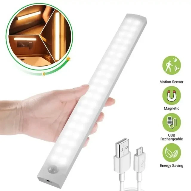 Usb Rechargeable Mini Led Light 50CMRECHARGEABLE USB LED Motion Sensor Light Under Cabinet Closet ...