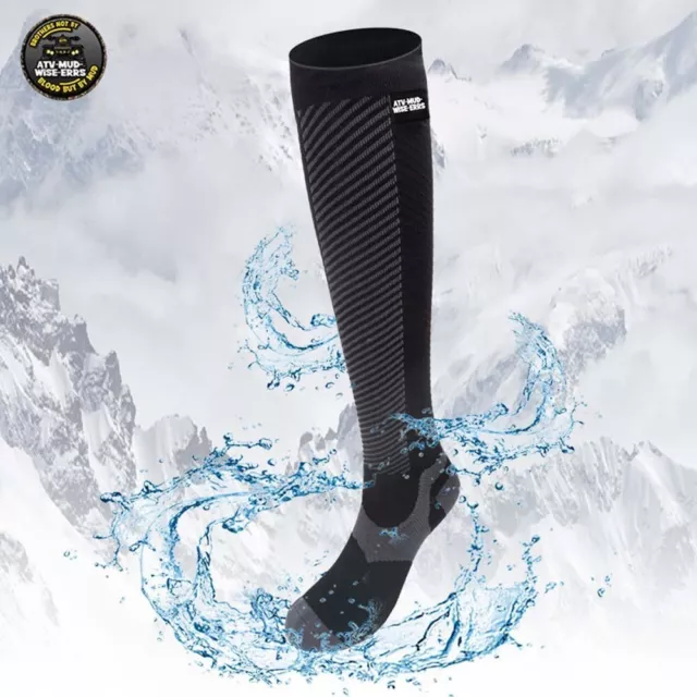 Leakdry Waterproof Breathable Ultra Compression Knee High Unisex Socks - Black/G