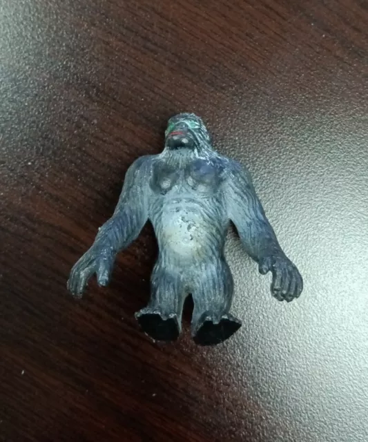 Gorilla Ape With Green Eyes PVC Plastic Figure Animal Toy Vintage Used Fast Ship