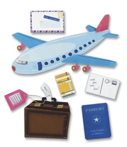 Jolees Boutique Dimensional Stickers, Airplane Travel