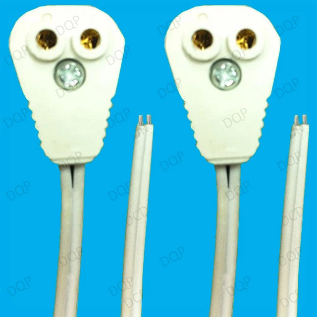 4 Douilles Lampe Fluorescente T5 G5 - 2A 500V - Pour Tube Droit - Blanc - Sourcing Map