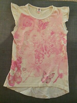 Girl’s White Butterfly T-Shirt Aged 6 Years