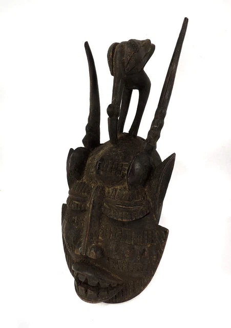 Senufo Kpelie Mask with Bird Cote D'Ivoire African Art