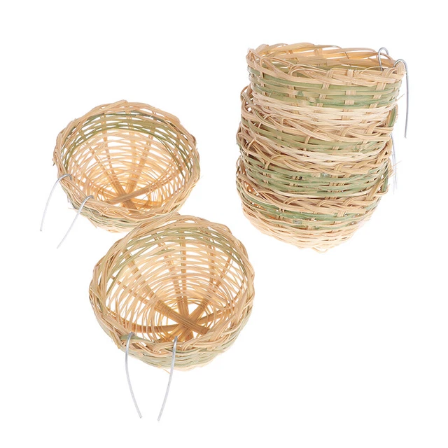 6pcs Handmade Bamboo Bird Breeding Nest Bed for Parakeet Canary Finch Swa3CDS ~'