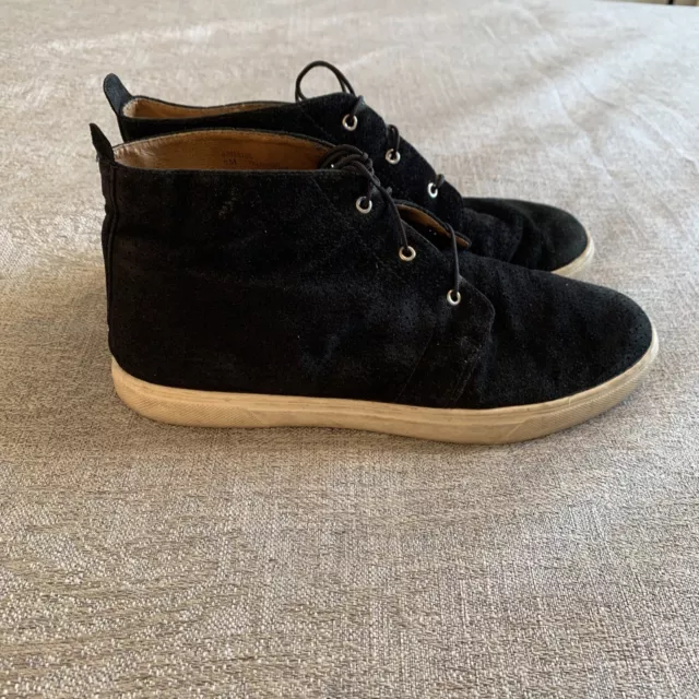 14TH UNION NORDSTROMS Black Suede Leather Lace-up Ankle Sneakers Size 9 ...