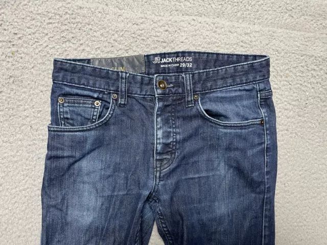 Jack Threads Jeans Mens 29x32 Slim Straight Cotton Blend Stretch Denim Dark Wash 2