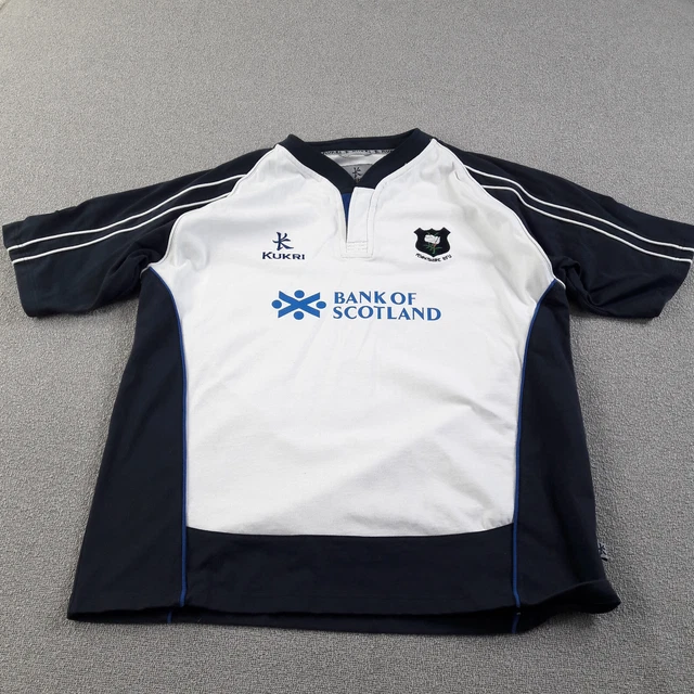 Yorkshire RFU Rugby Shirt Mens 2XL XXL White Navy Jersey Top Vintage Kukri