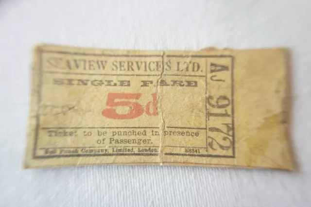 Seaview Services Limited Independent Operator Bus Ticket