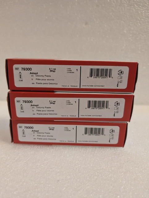HOLLISTER 79300 ADAPT Barrier Paste 2.1 oz. Tube Lot of 3 NEW Ostomy ...