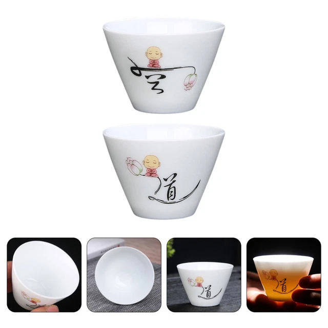 2 tazas de té de cerámica estilo chino exquisitas tazas de té retro