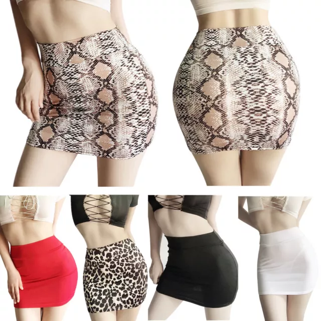 Women's Sexy Leopard Print High Waist Skirts Lady Pencil Bodycon Mini Skirt Club