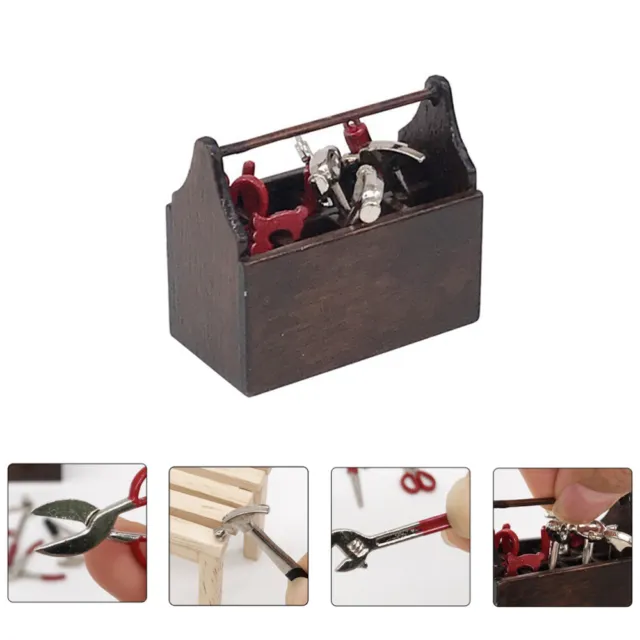 2 Sets Dollhouse Toolbox 1 12 Scale Furniture Miniature Scene Model Work Tools