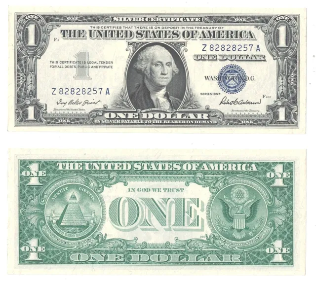 1957 $1 Silver Certificate Fr 1619 Uncirculated #257