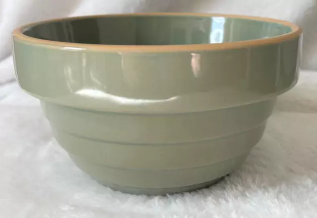 Over and Back Yellow Ware 6" Stackable Mixing Bowl Green Ribbed Beehive Style