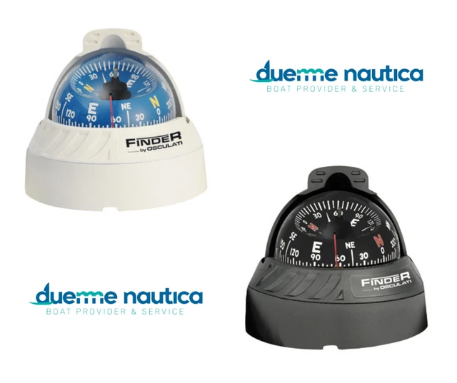 Bussola Barca Nautica "Finder" 2" 5/8 Osculati Illuminata 12V Fissaggio Su Piano