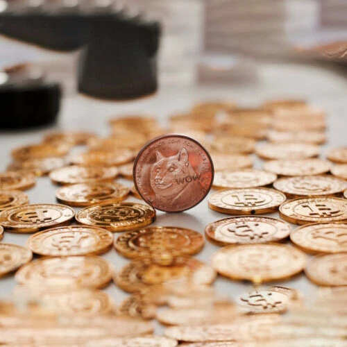 Dogecoin Doge Coin Crypto Currency Collectible Rose Gold Commemorative Collector