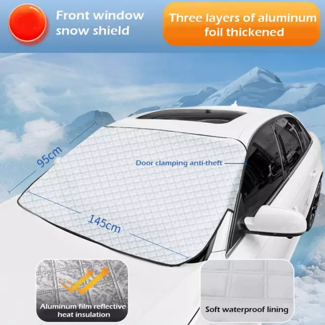 Magnetic Car Windscreen Cover Ice Frost Protector Sun Shade Van Neu^ 3