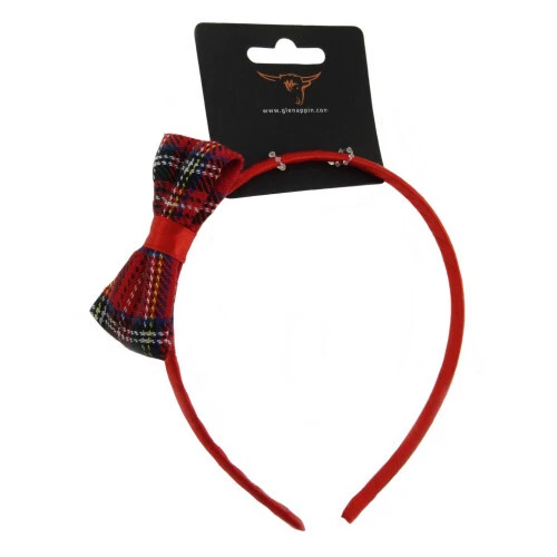 Scottish Girls Alice Band in rosso/tessuto/per regalo/gusto di Scozia - Spedizione veloce