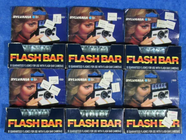 Lote de 6 barras flash Sylvania punto azul para cámara Polaroid de un paso 60 flashes