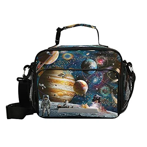 Kids Galaxy Space Planet Astronaut Lunch Box Reusable Insulated School Lunch ...