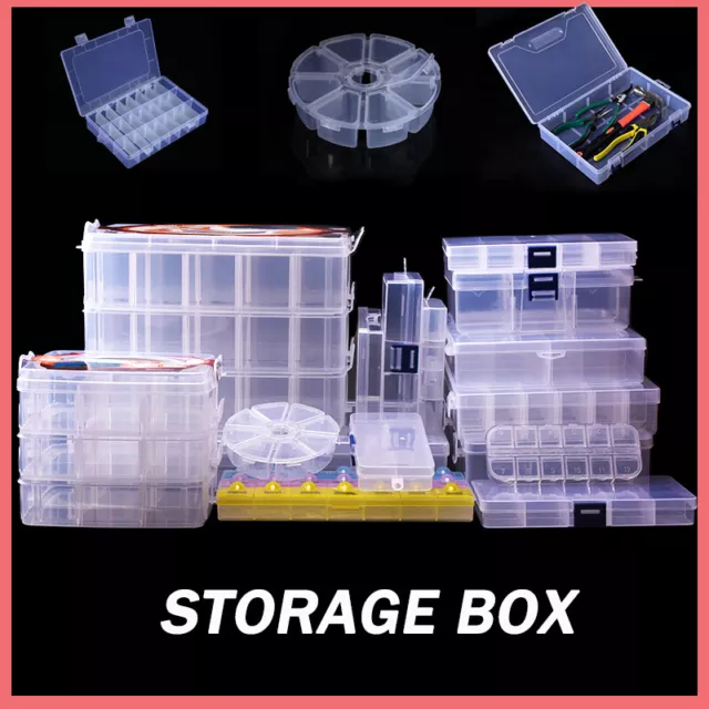 36 Compartments Clear Plastic Storage Box Jewelry Bead Screw Organizer  Container