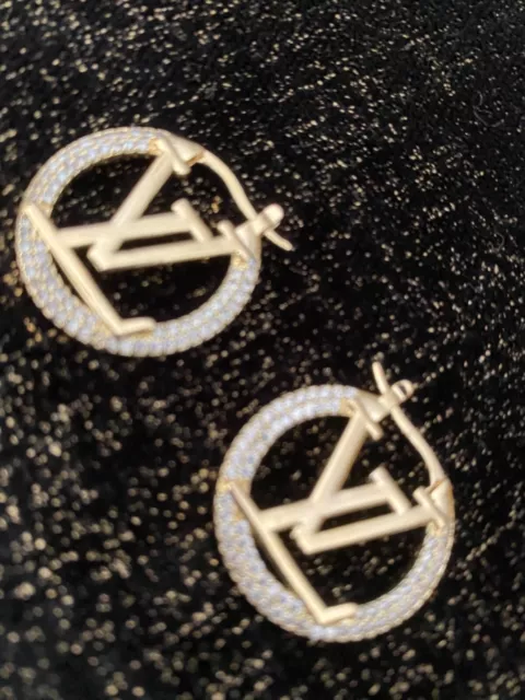 Louis Vuitton Inclusion Hoop Earrings Resin with Crystals Gold 1271364