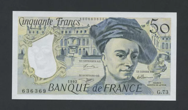 FRANCE 50 francs 1992 La Tour Krause 152f About Uncirculated Banknotes