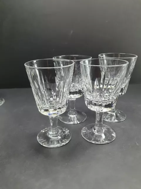 4x Lovely Royal Brierly Crystal Cut Glass Sherry Port Glasses Dominion 9.5cm