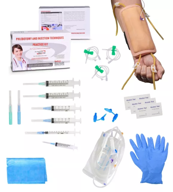 Phlebotomy and IV Practice Kit for Training Nurses and Phlebotomists to Perfo...