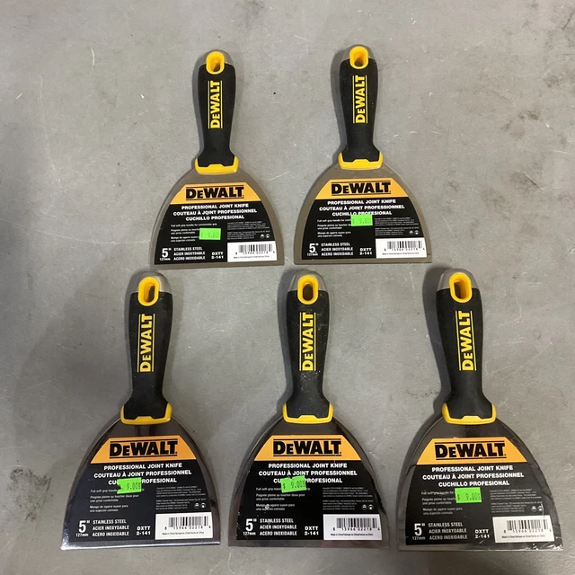 Open Box LOT OF 5 Drywall Joint Knife 5" Stainless Steel DXTT-2-141