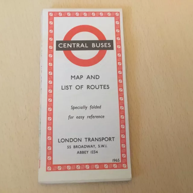 London  Transport.   Map,   (.  Central. Buses,   Map & Routes,   1965,   )