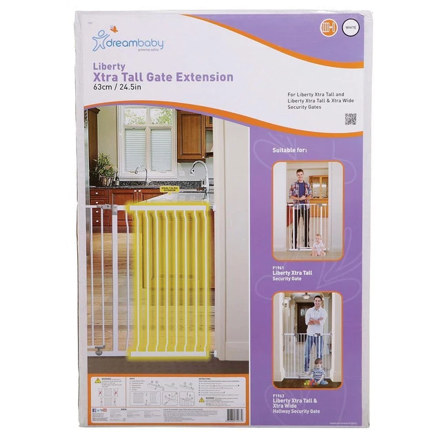Dreambaby Liberty Gate Tall Extension (White) - 63cm Dreambaby