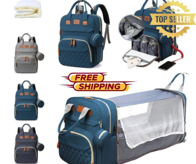 Diaper Bag Backpack Travel Baby Bag for Moms Dads with Usb Charging Port, Blue