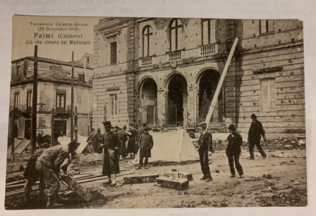 Cartolina Palmi Reggio Calabria Municipio terremoto