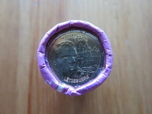 2 Euro Rolle Luxemburg 2008 Gedenkmünzen Chateau de Berg/Sichtrolle/25x2€ Münzen