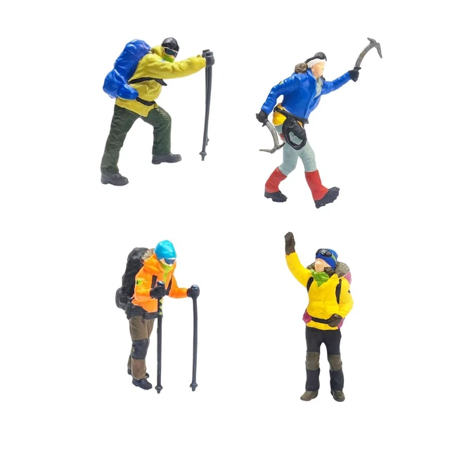 Figurines Miniatures De Skieurs - Hauteur 2,8 Cm - Résine - Échelle 1:64 - Pour Diorama Ou Décoration