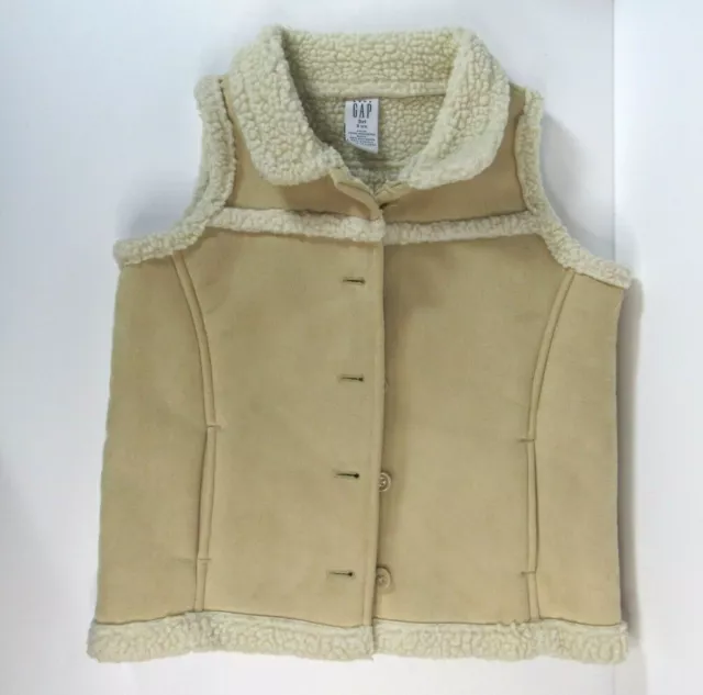 Vintage Baby Gap Size 3 (XL) Faux Sheep Skin/Wool Vest 2002 Toddler Western Kids