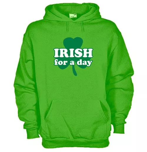 Felpa Celtic hoodie KN21 Irish for a day Irlandese per un giorno Trifoglio