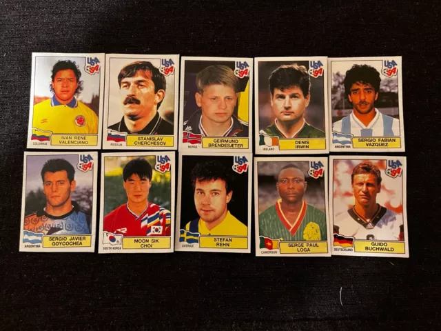 LOT 10 STICKERS PANINI world cup USA 94 RECUPERATION REMOVED TBE LOT 10