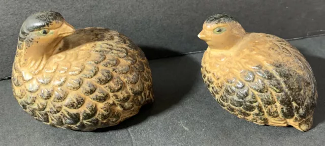 Vintage OMC Otagiri Mercantile Co Quail Figurines Made In Japan with Label