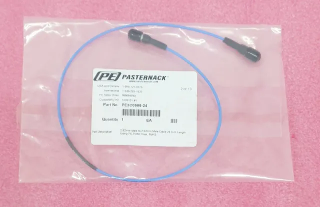 Pasternack  PE3C0666-24  2.92mm Male to 2.92mm Male Cable Using PE-P086 Coax
