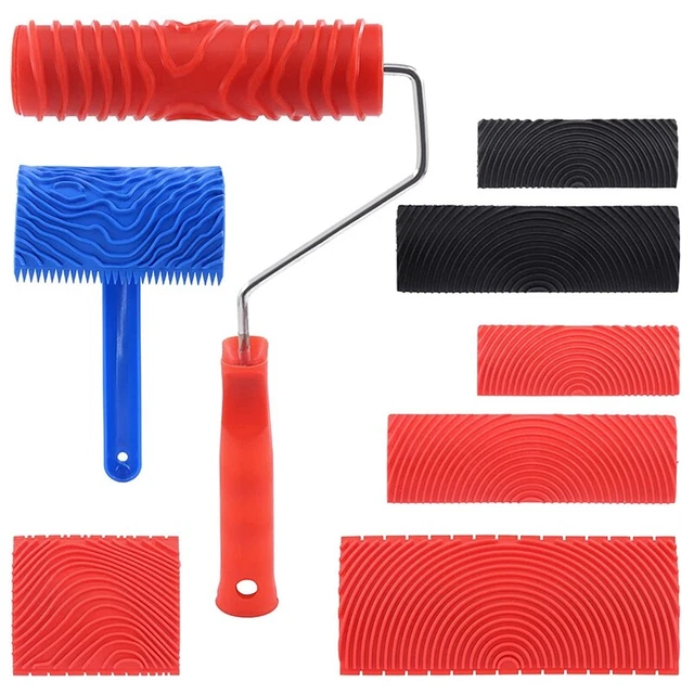 Set di Strumenti per Pittura un Grana del Legno da 8 Pezzi, Rullo con Motiv K3W3