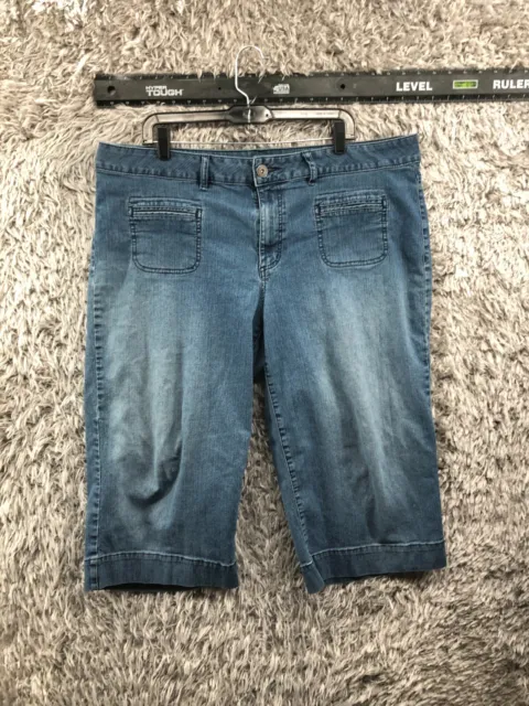 Apt.9 Wide Leg Capri Jeans Plus Size Womens Rise Dark Wash Blue Denim