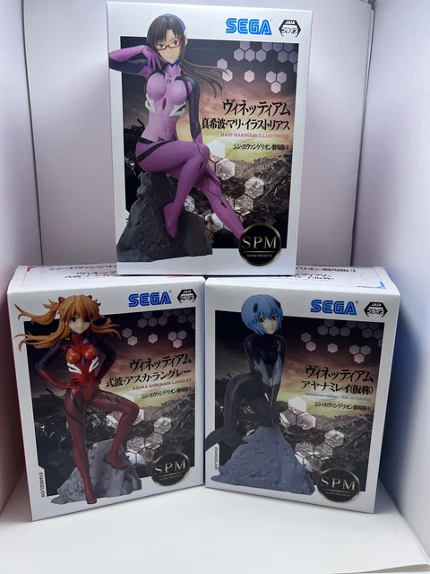 EVANGELION ASUKA AYANAMI REI RARE FIGURE SEGA 20&deg; Anniversario Gainax